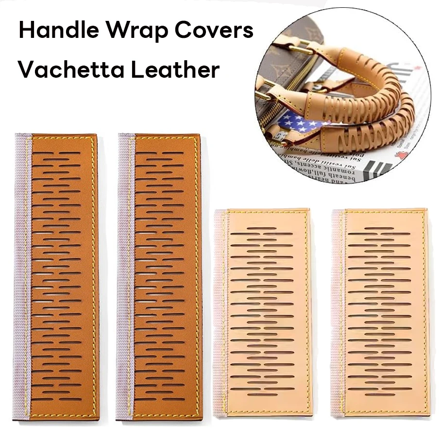 2Pcs Bag Handle Wrap Covers for Speedy 25 30 35,Vachetta Leather Grip Protector Strap,Stain and Abrasion Resistant