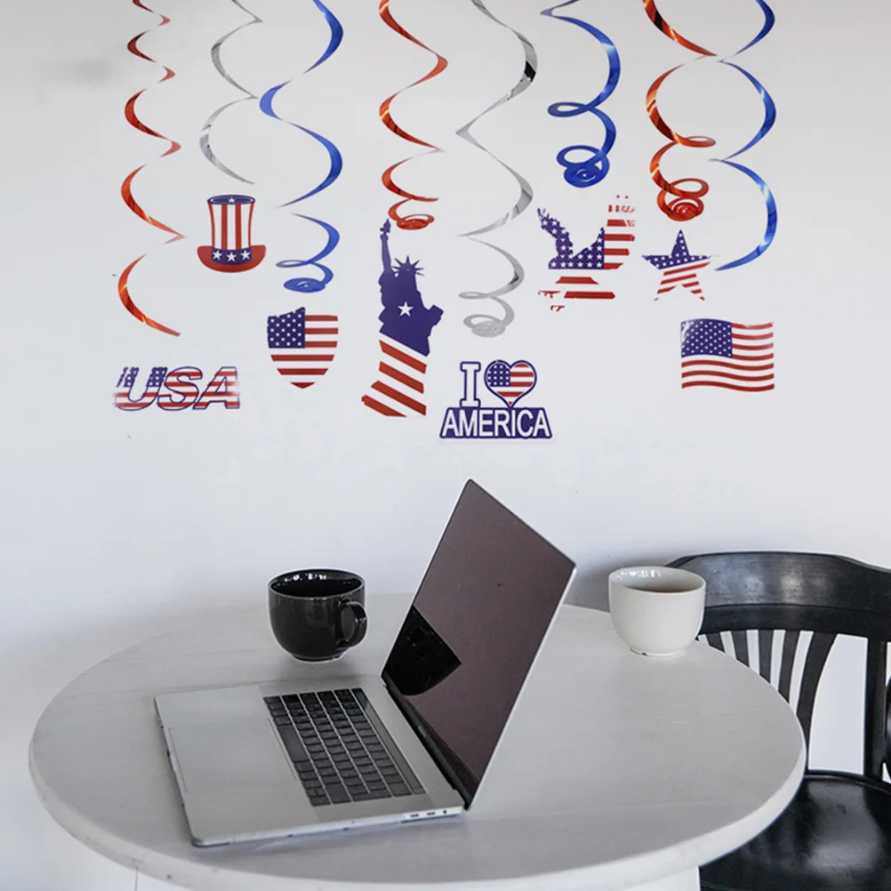 1 مجموعة 1 مجموعة العلم الأمريكي زينة معلقة يوم الاستقلال لوازم الحفلات احتفالية الحلي ديكور لحدث الاحتفال