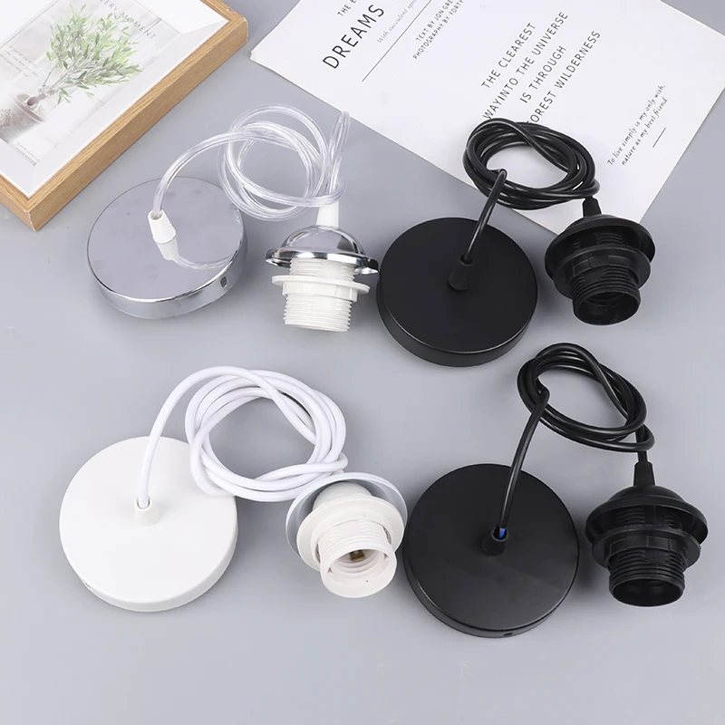 

Retro E27 Hanging Lamp Holder With 1m/1.5m Hanging Wire Ceiling Lamp Holder Socket Lamp Base For Hanging Pendant Lights