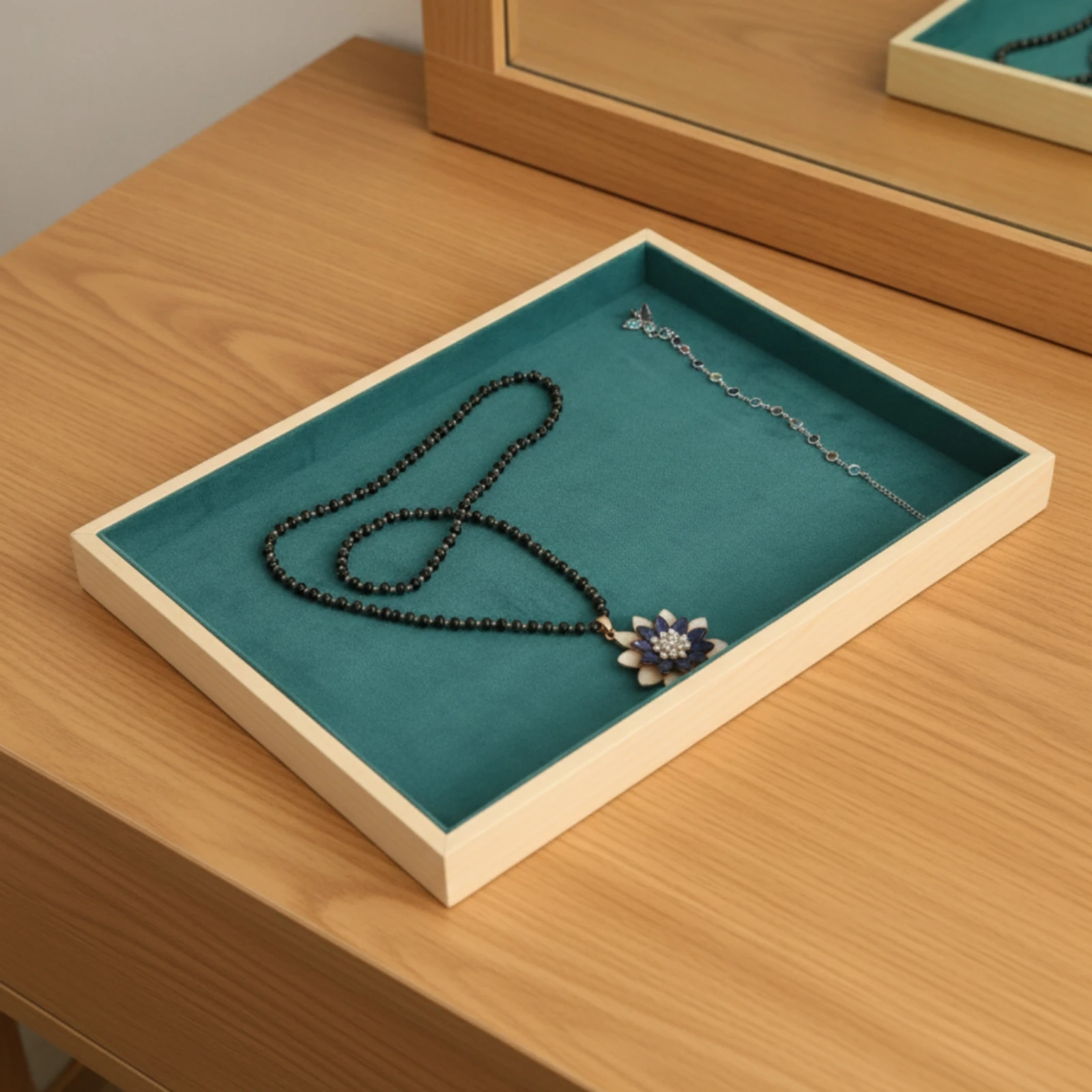 Eyewear Display Tray Rectangular Accessory Tray with Raised Rim Organizer Compact Space-Saving for Collectors, Countertop