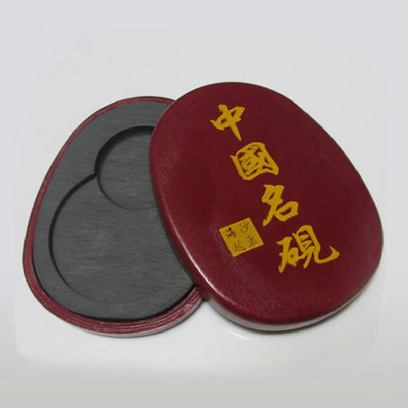 She Yan Inkstone Chinese Calligraphy Inkwell with Cover Storage Inks for Calligraphy Practicing & Painting,5 6 7 8 inch