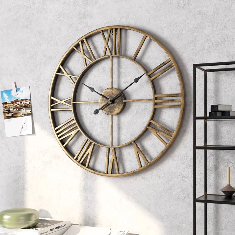 Shabby Chic Wall Clock Minimalist Antique Luxury Modern Wall Clock Nordic Bedroom Relogio De Parede Para Cozinha Accessories