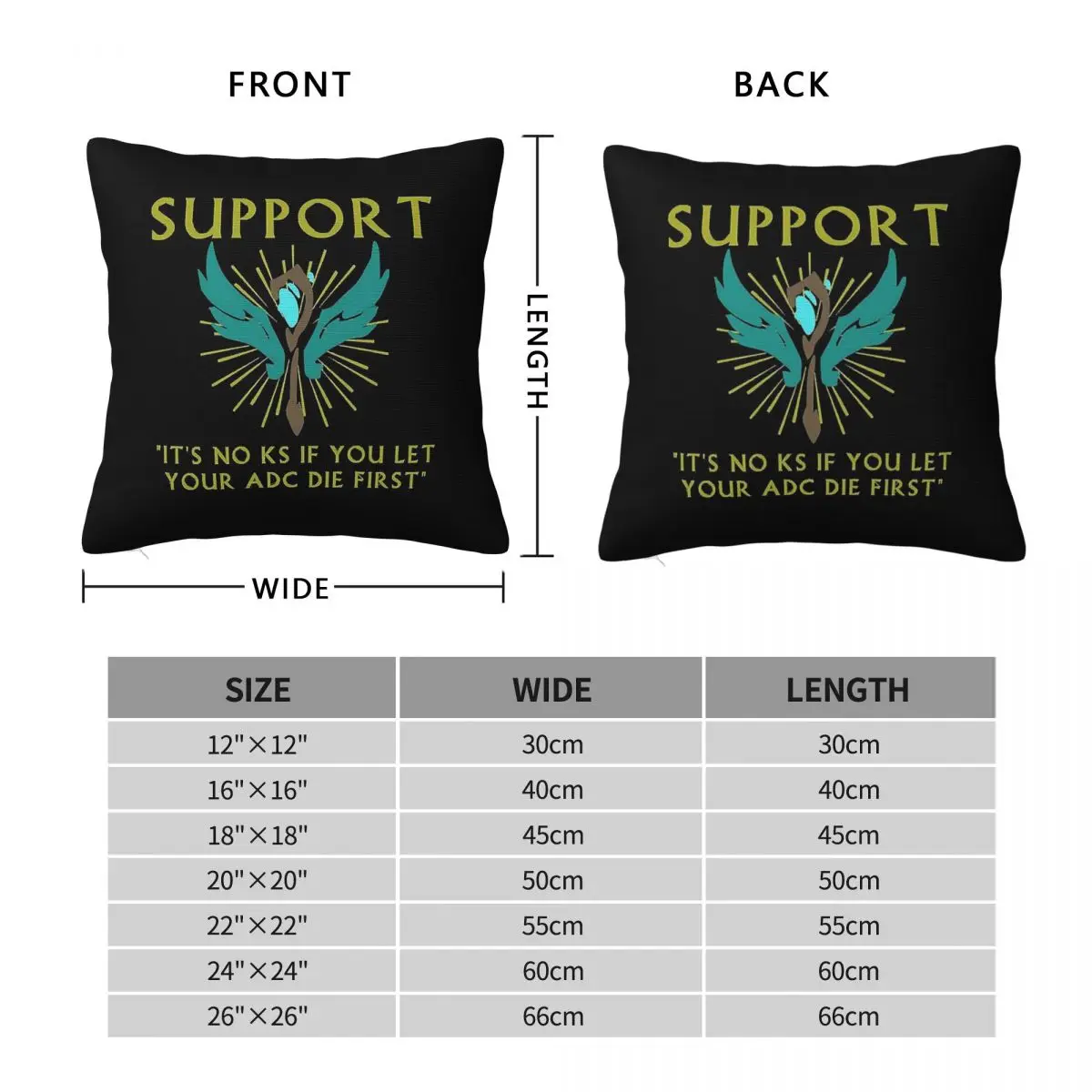 Lol It's No Ks If You Let Your Adc Die First Square Pillowcase Polyester Linen Velvet Pattern Zip Throw Pillow Case Room Cushion