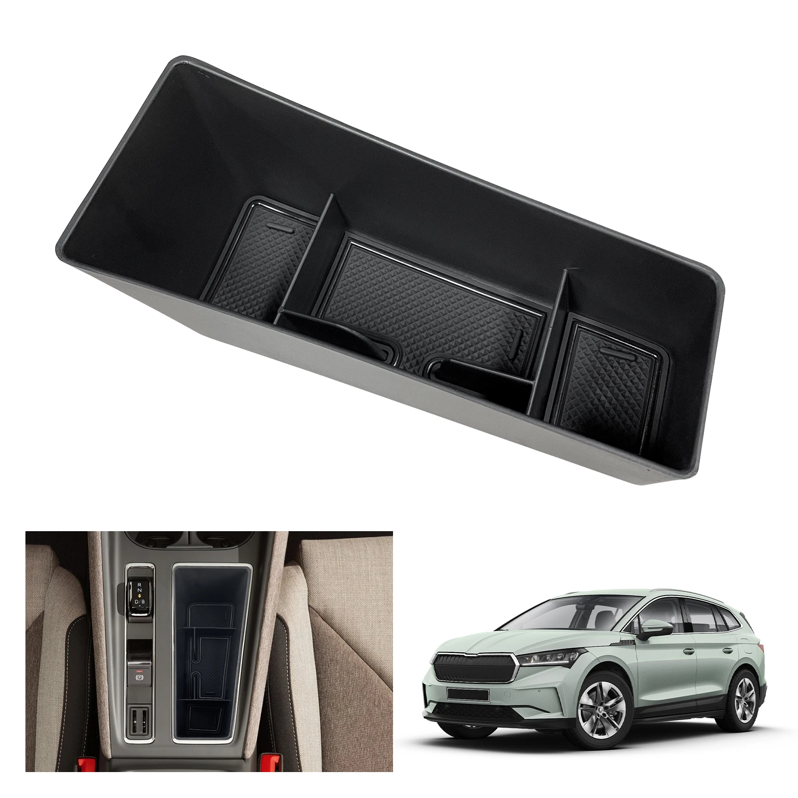 RUIYA for Skoda Enyaq iV LHD 2021-2025 Car Armrest Box Storage Central Control Container Auto Skoda Enyaq 2025 Accessories