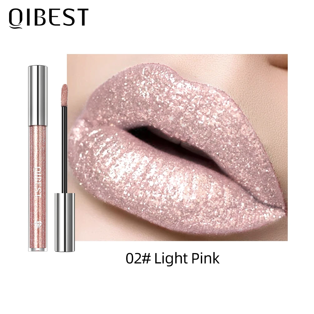 Diamond Glitter Liquid Lipstick Waterproof Long Lasting Pearl Shiny Lip Gloss Metal Charming Lip Glaze Tint Makeup For Women