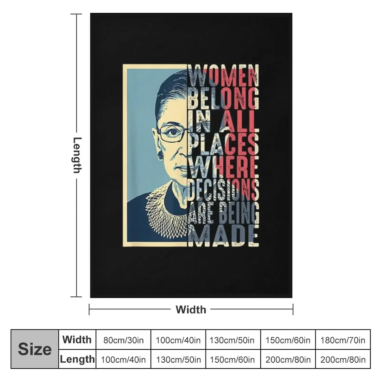 Vintage RBG Legend - Women Belong In All Places Where Decisions Are Being Made Rbg Quotes T-Shirt Throw Blanket Kid'S Blankets