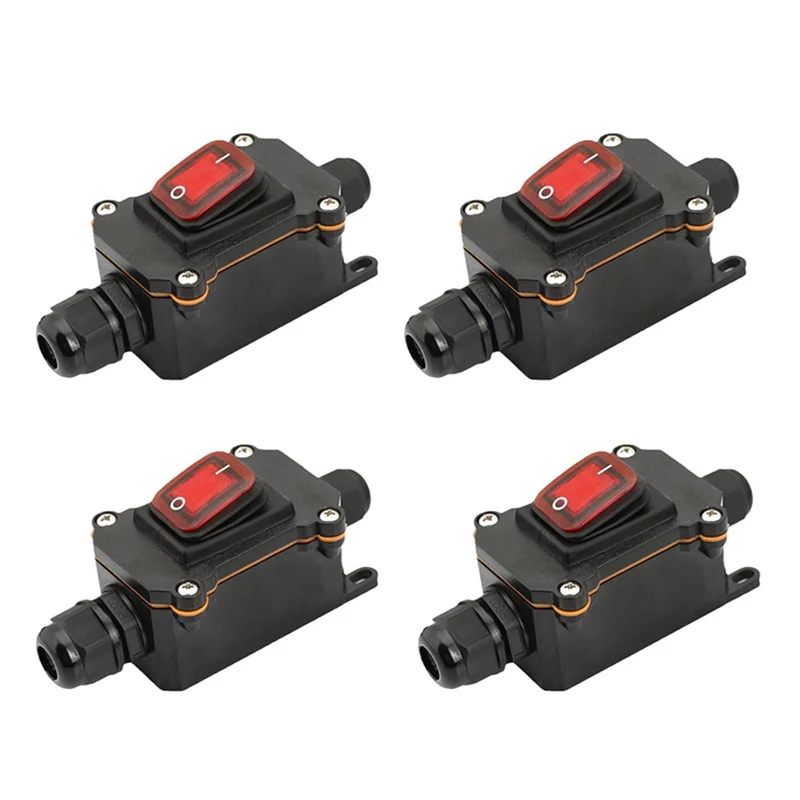 ABHU 5PCS Waterproof Switch Ship Type Switch 12V/24V 30A Rain Proof Outside The Electrical Room Ampere Box Second Gear