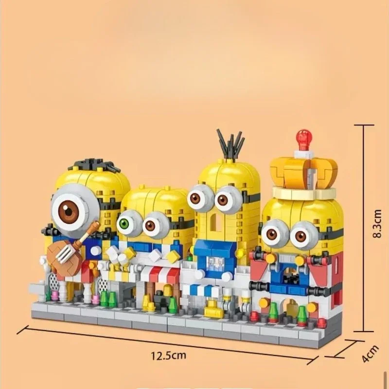 4-in-1 Minions Street View Building Blocks Series Boys and Girls Assemble Toys 3D Stereoscopic Children's Birthday Gifts - view 5