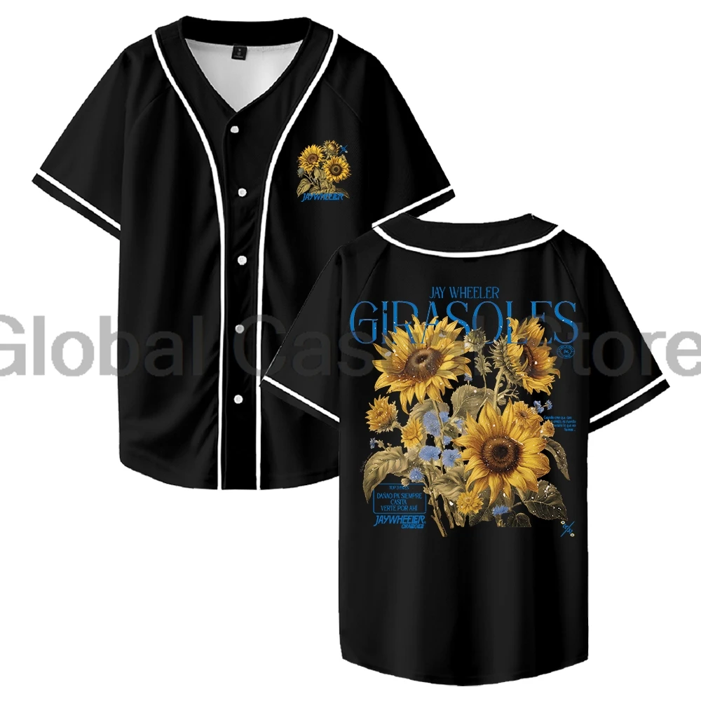 

GF Jay Wheeler Botanical Baseball Jersey 2025 Girasoles Album Tour Short Sleeve Button-up Shirts Women Men Streetwear Tops