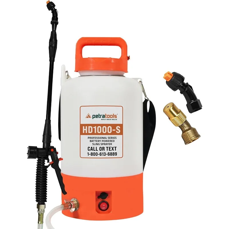 PetraTools 1 Gallon Battery Powered Sprayer -HD1000-S Electric Sprayers in Lawn and Garden with Easy-to-Carry Strap,Weed Sprayer