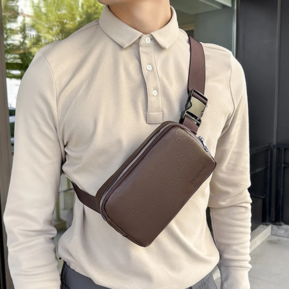 

Мужская поясная сумка, модная, стильная, однотонная, для активного отдыха, для повседневного использования, универсальная нагрудная сумка, сумка через плечо, сумка для мобильного телефона