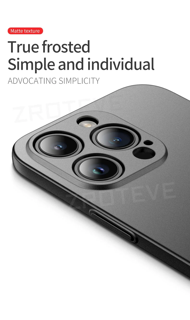 Handyhüllen für iPhone Air 17 16 18 Pro Max 17e 16e 15 14 Plus 13 Mini, ZROTEVE Ultradünne Matte Hartschale aus Kunststoff – Detail 16