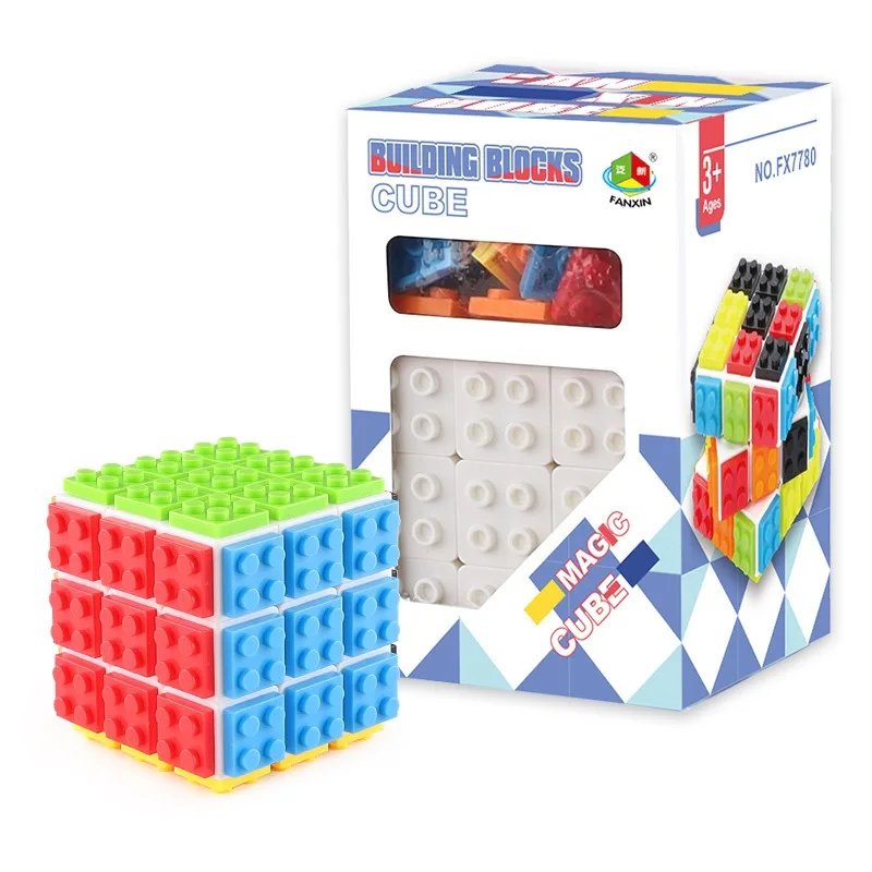 

Строительные блоки 3D Волшебный куб-головоломка 3x3x3 DIY Непоседа игрушка Кирпич Антистрессовая сенсорная СДВГ Развивающая игра для детей и взрослых