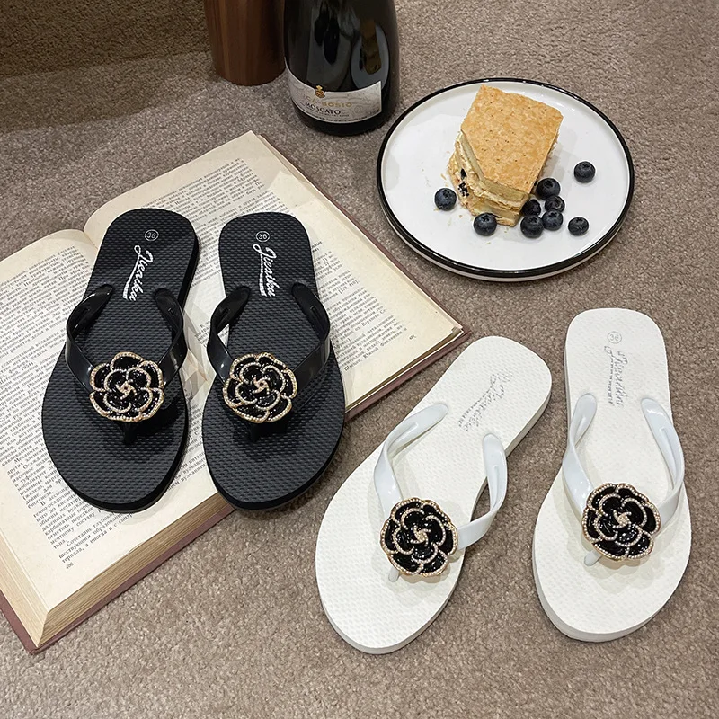 Summer New Shoes for Women Flowers Slipper Outdoor Beautiful Flip Flops Girl Street Soft Beach Shoes