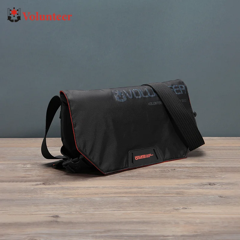 VOLUNTEER Men's Crossbody Waterproof Bags 2026 Fashion Casual Oxford Cloth Letter Print Laptop Sling Shoulder Bag Man 1802-14