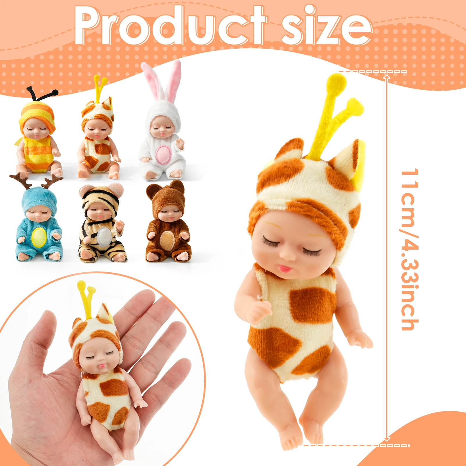 6-12 stuks reborn pop kit speelgoed simulatie prinses poppen speelgoed mini schattige slapende baby met kleding kerst verjaardag kerstcadeau