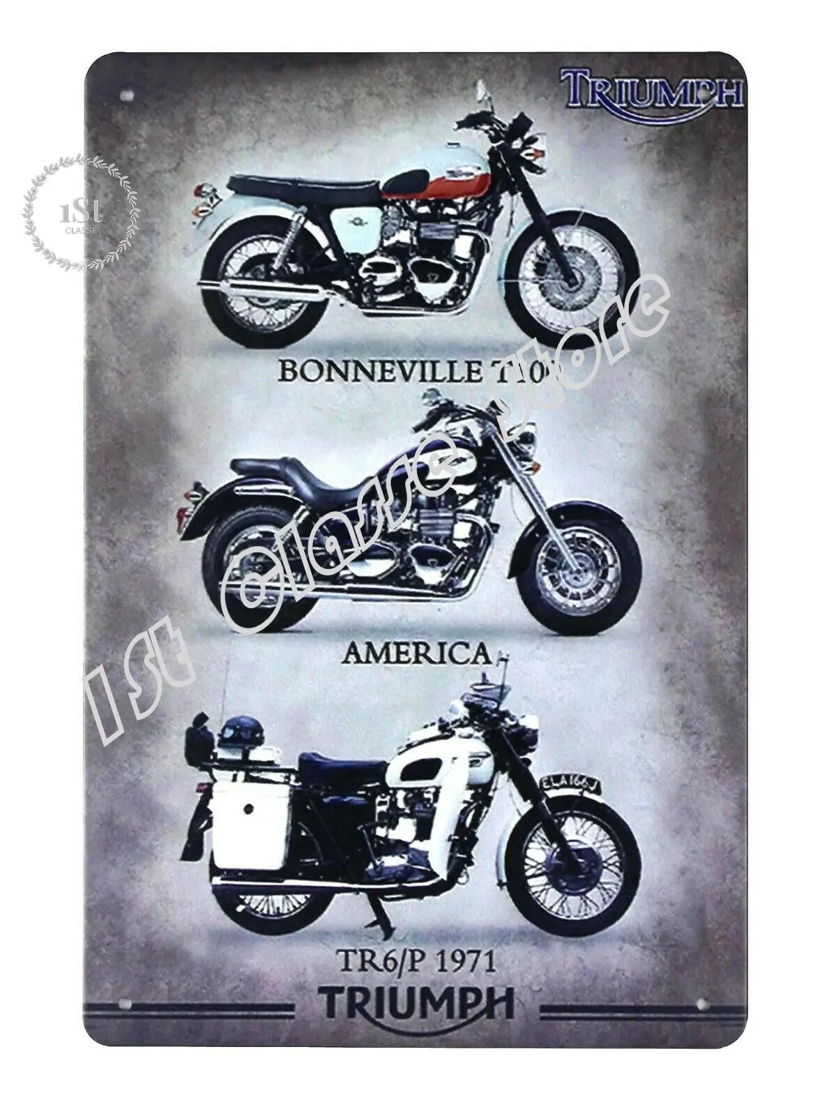 Triumph Tin Sign Motorcycles Series Metal Vintage Sign for Garage Decor Bar Pub Man Cave Decorative Metal Plaque