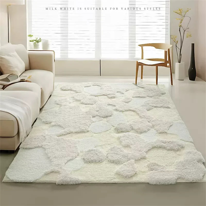 Tufted Cream White Moss Carpet For Living Room Thickened Irregular Fluffy Bedroom Rug Home Decor Sofa Coffee Table Floor Mats