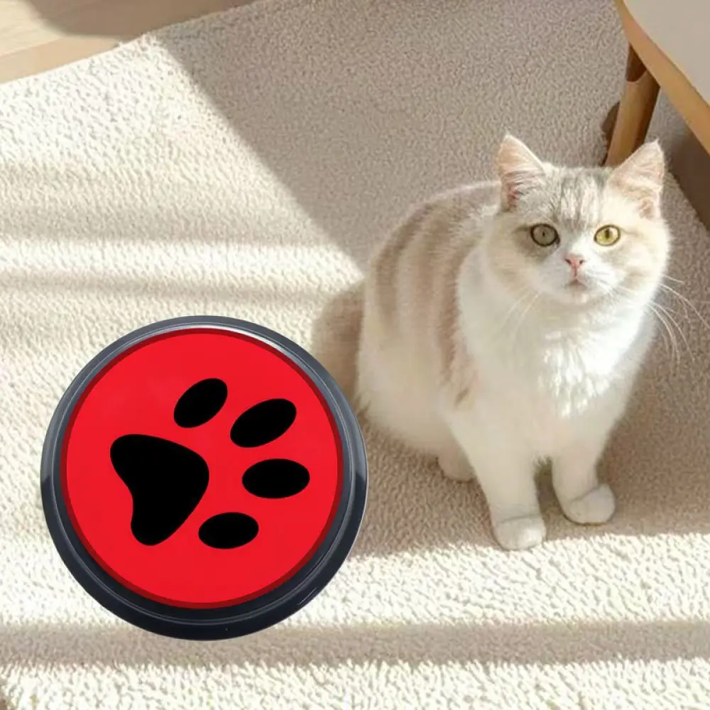 Interactive Dog Training Button Recordable Sound Box Pet Communication Tool Speaking Learning Device Durable Abs Toy