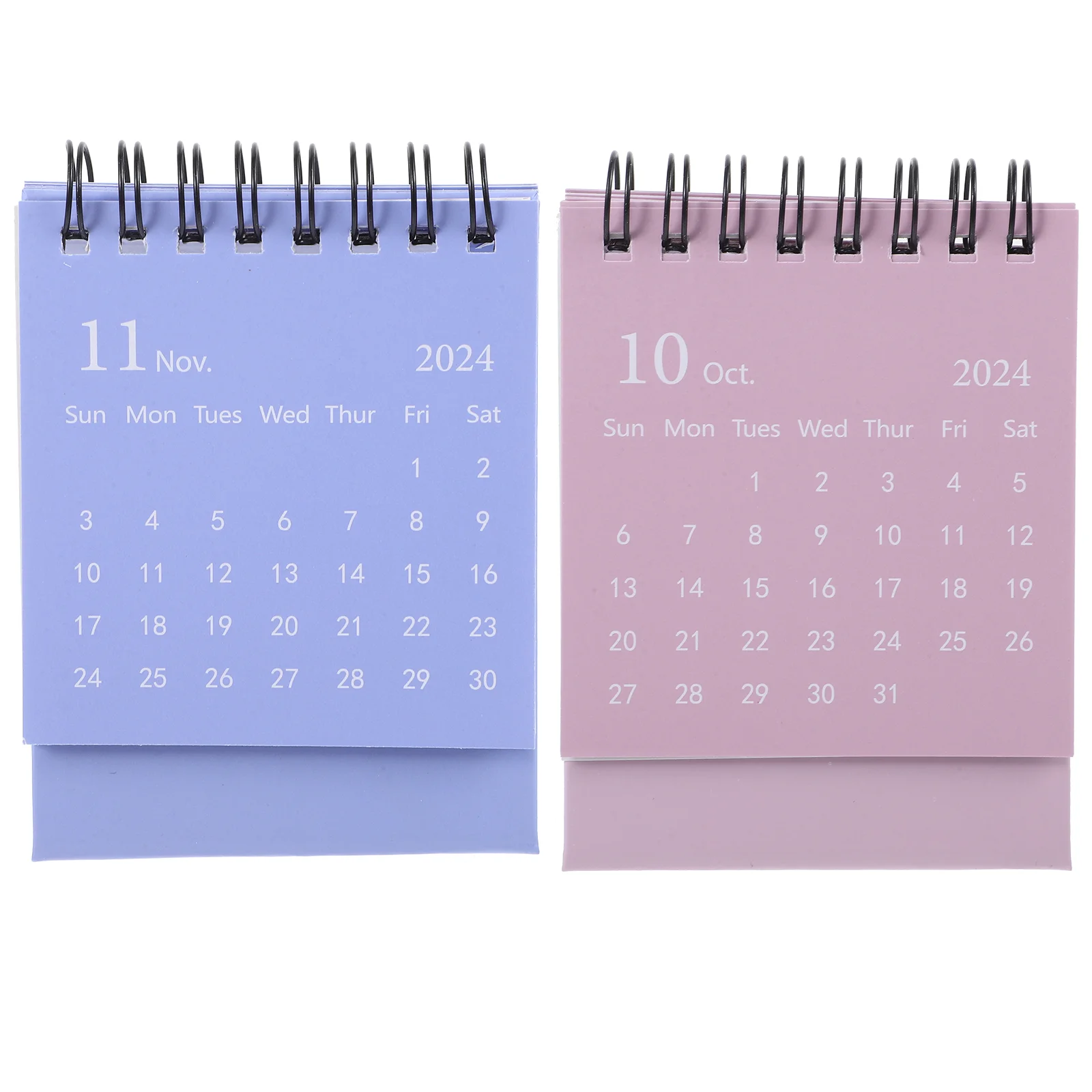2 Pcs Pocket Calendar 2024 Desk Desktop Daily Use Monthly Turn The Page Mini Large Advent Calendars