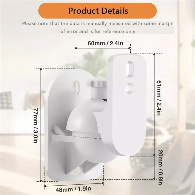 AEE7-2PCS Universal Speaker Wall Mount Bracket Ceiling Stand Clamp With Adjustable Swivel And Tilt Angle Rotation