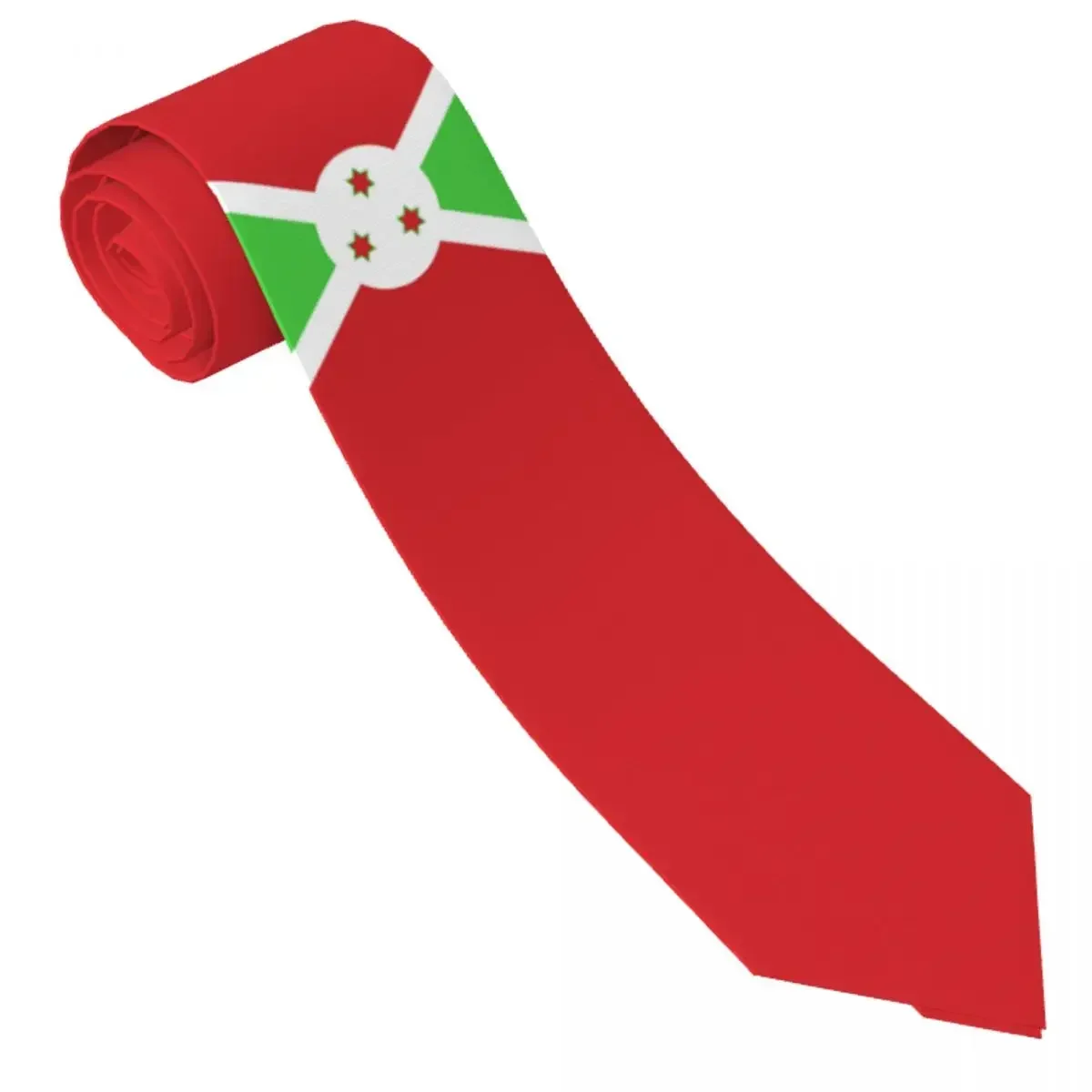 Burundi Flag Emblem Tie Stripes Cute Funny Neck Ties For Male Wedding Party Quality Collar Tie Custom Necktie Accessories