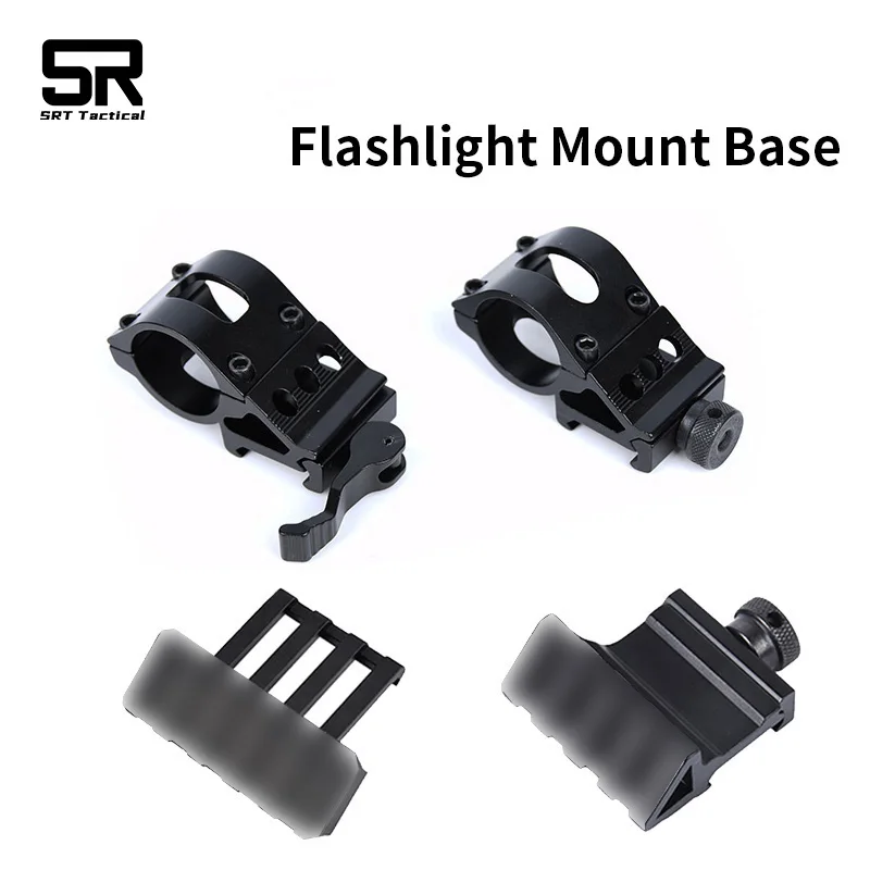 Flashlight Accessory Metal Tactical Flashlight Mount Base 22-27mm Quick Removal Lamp Support 45 Degree Flashlight Mounting Base