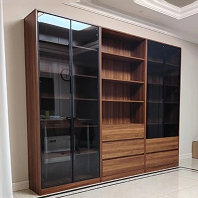 Wood Luxury Living Room Cabinets Librero Filing Storage Bookcase Cabinets Magazine Racks Wine Curio Gabinete Trendy Furniture