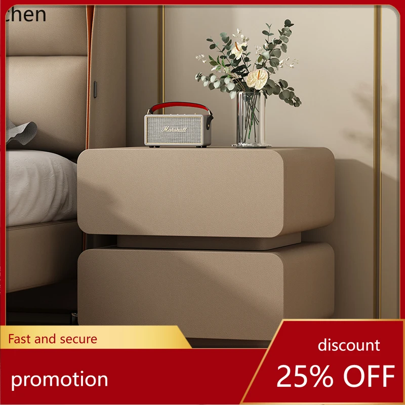 

HXL Solid Wood High-End Bedside Table Modern Simple Floor-Standing Bedroom Storage Cabinet