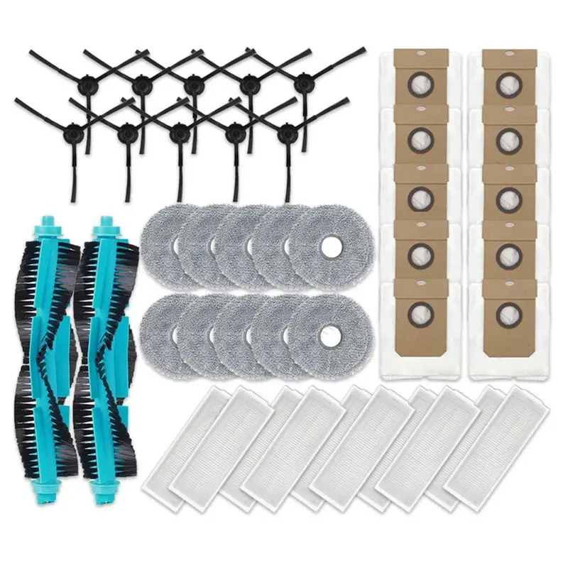 

B01C-For Cecotec Conga 11090 Spin Revolution Replacement Accessories Parts Roller Side Brush Hepa Filter Mop Cloth Pads