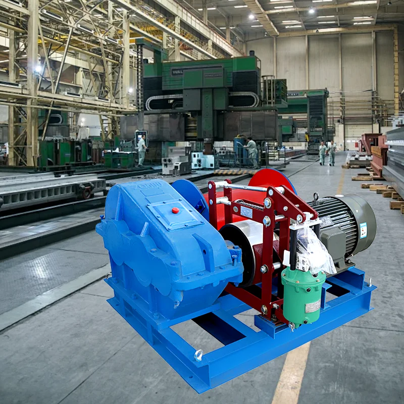 Electric winch pulley system with 15/17.5/19.5 mm wire rope diameter gearbox motor bearings