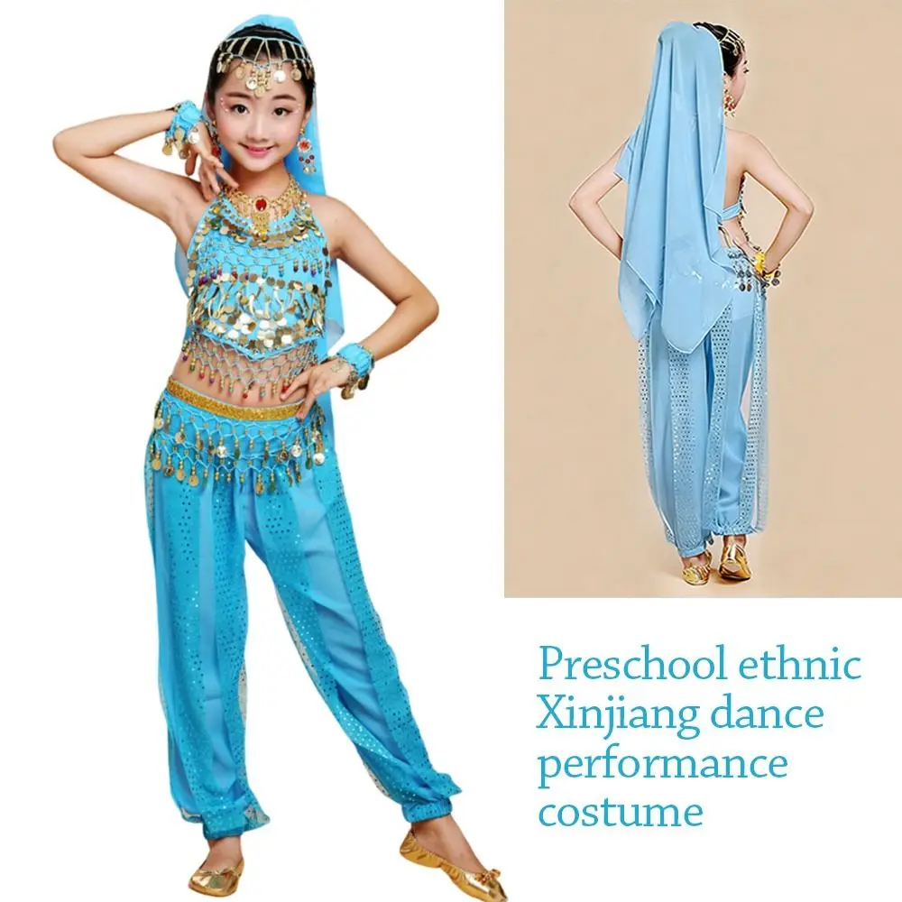 

5Pcs/Set Carnival Party Belly Dance Costumes Set Bollywood Egypt Oriental Dance Costumes Tassels Sequins Performance Clothes