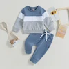 4173-34adfa.jpg Pudcoco Toddler Baby Boy Fall Winter Clothes Color Block Long Sleeve Sweatshirt Pullover Top Pants Sweatsuit Set Outfits 0-3T