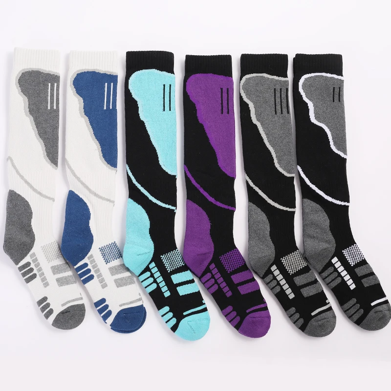 

1 Pair Thermal Winter Cotton Men Ski Socks High Elastic Sports Socks Snowboarding Cycling Adult Skiing Thicker Leg Warm