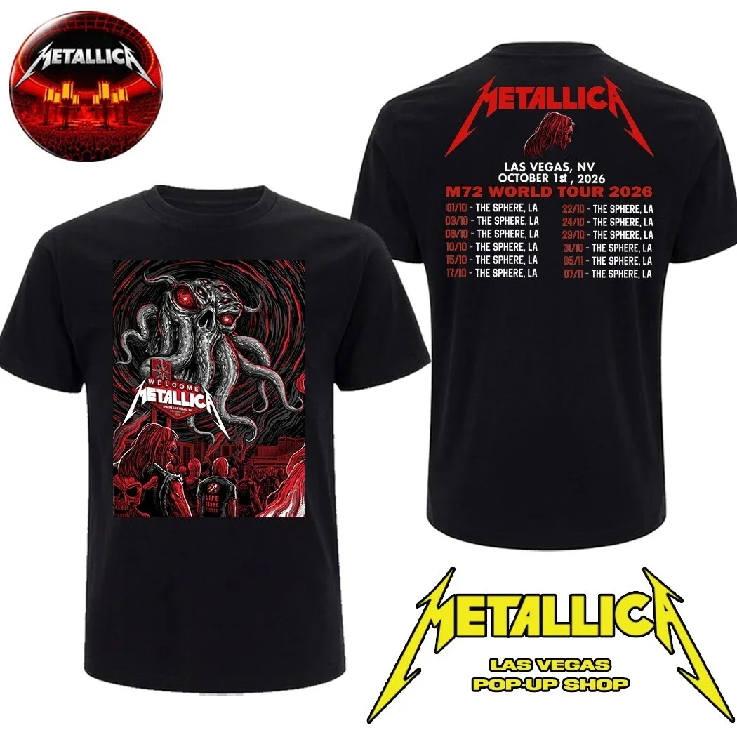 Metallica Pop-Up Shop Las Vegas NV Sphere Oct 1 2026 Red Vortex Cthulhu Tentacles Merch T-Shirt Ins Y2k