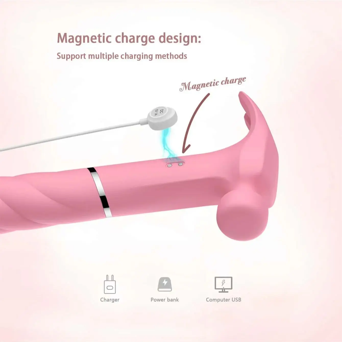 Magnetic Charging Hammer Shape Vibrator Clitoris Orgasm Stimulator G Spot Massager Adult Masturbation Sex Toy Women Vibrator