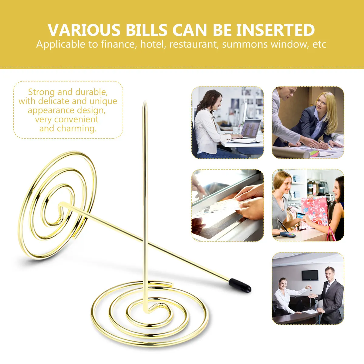2Pcs Metal Menu Summons Fork Anti-Corrosive Receipt Holder Restaurant Bill Needle Folder Memo Tool Menu Summons Fork