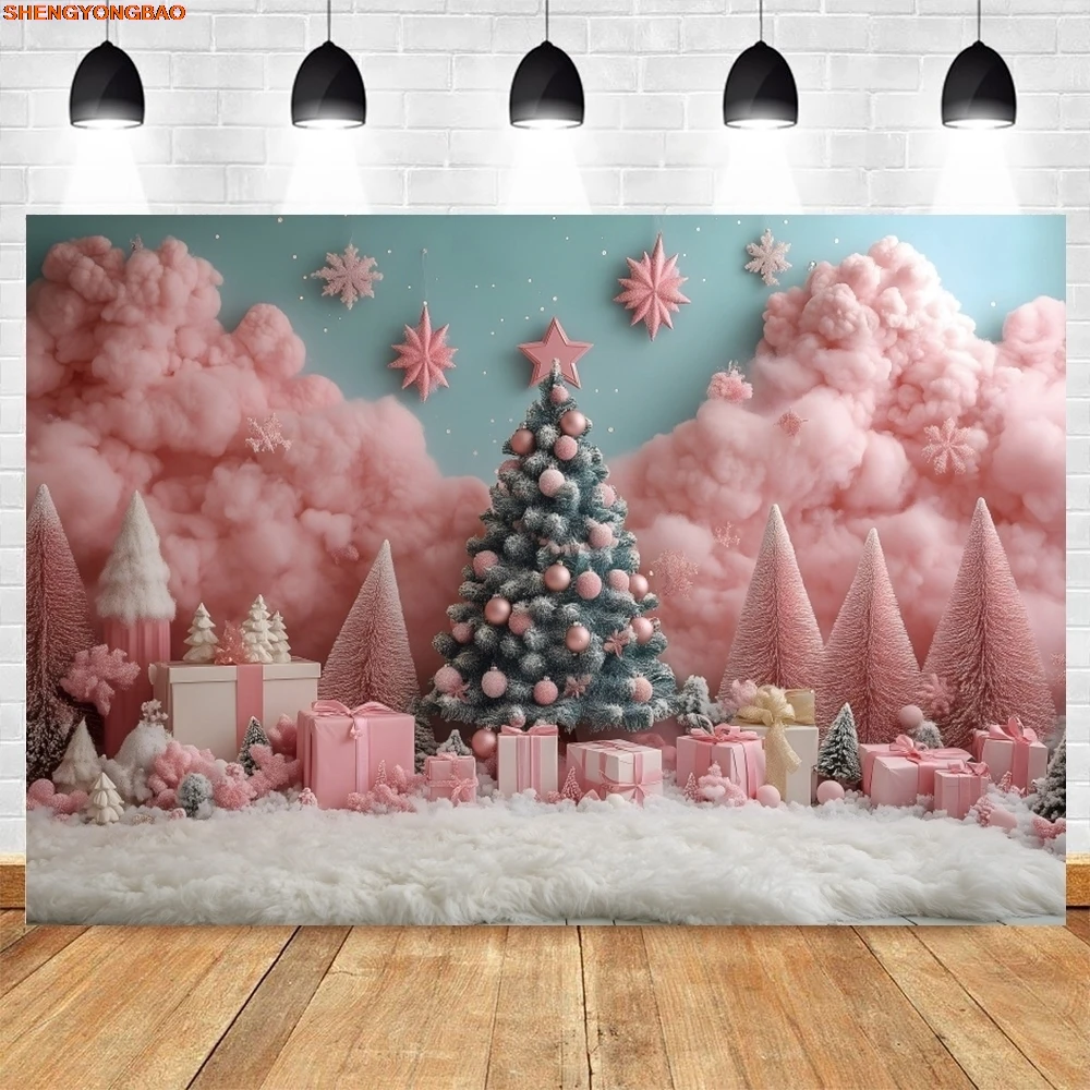 ฤดูหนาวคริสต์มาสฉากหลังต้นสนระฆังXmas Treeเด็กทารกวันเกิดPartyภาพครอบครัวการถ่ายภาพพื้นหลังตกแต่งProp