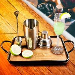 3PCS/SET Cocktail Shaker Bar Set Professional Margarita Mixer Drink Shaker and Measuring Jigger & Mixing Spoon Set Barware