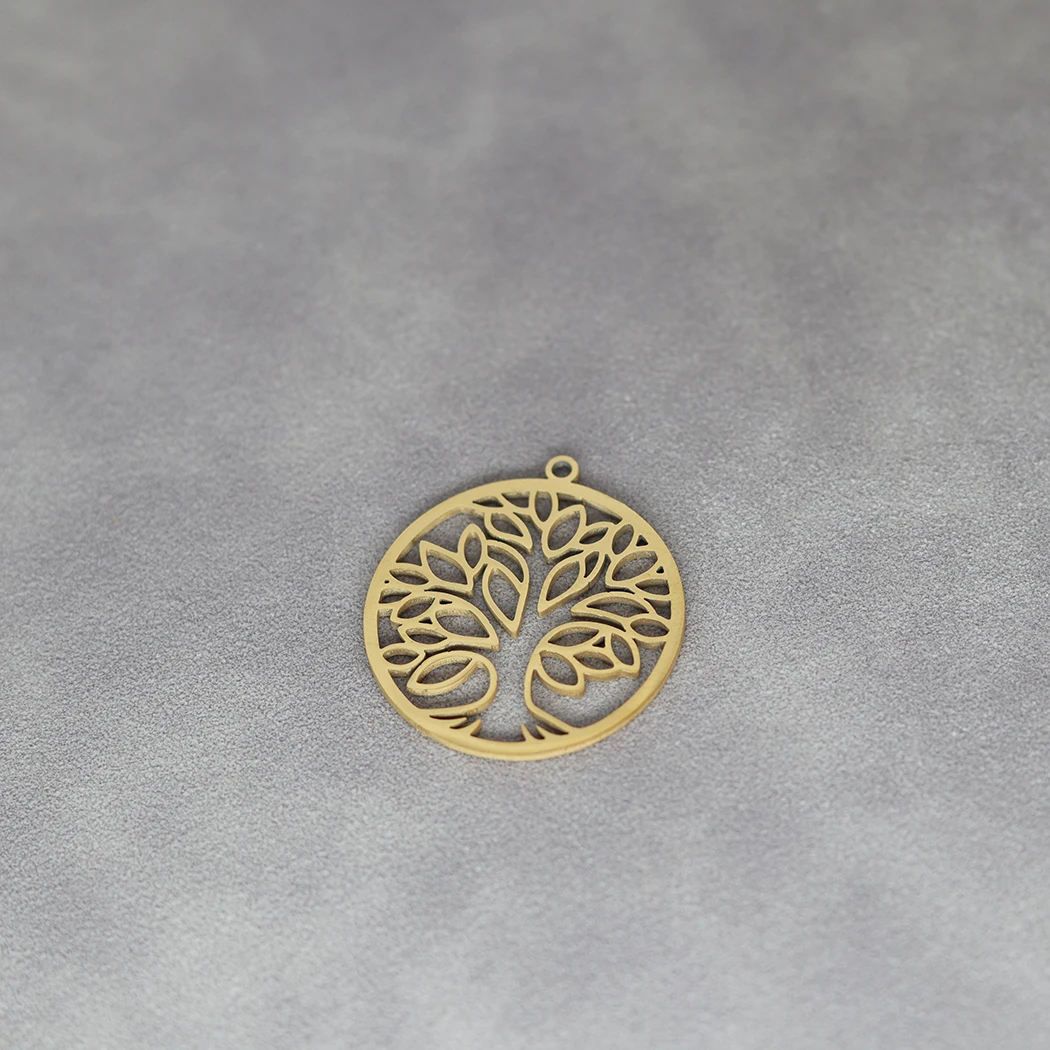 Pendentif arbre de vie en acier inoxydable, 3 pièces/lot, breloque creuse pour collier à faire soi-même, breloques pour bijoux, fournitures exécutives, matériaux faits à la main