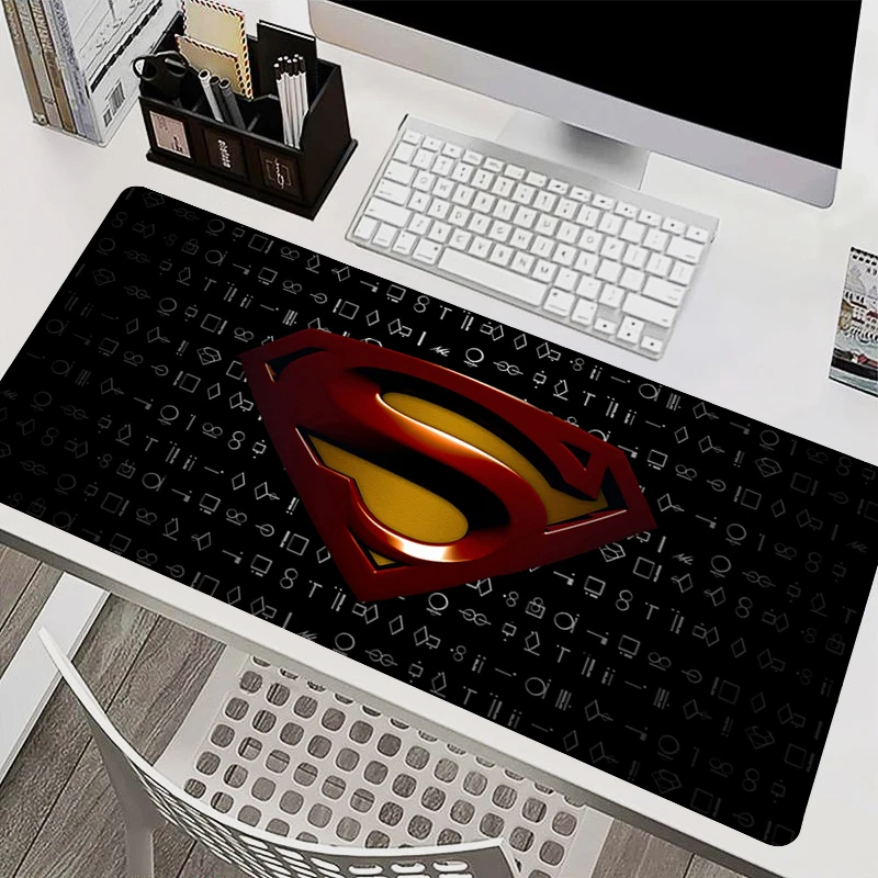 Marvel Superman XXL Mouse Pad Laptop Gaming Accessories Keyboard Pad PC Anime Gamer Cabinet Desk Mat Black White Mousepad Carpet