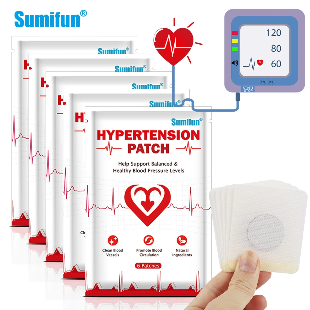 

12/30/48Pcs Sumifun Hypertension Treatment Patch Chinese Medicines Herbal Balance Blood Pressure Medical Plaster Beauty Health