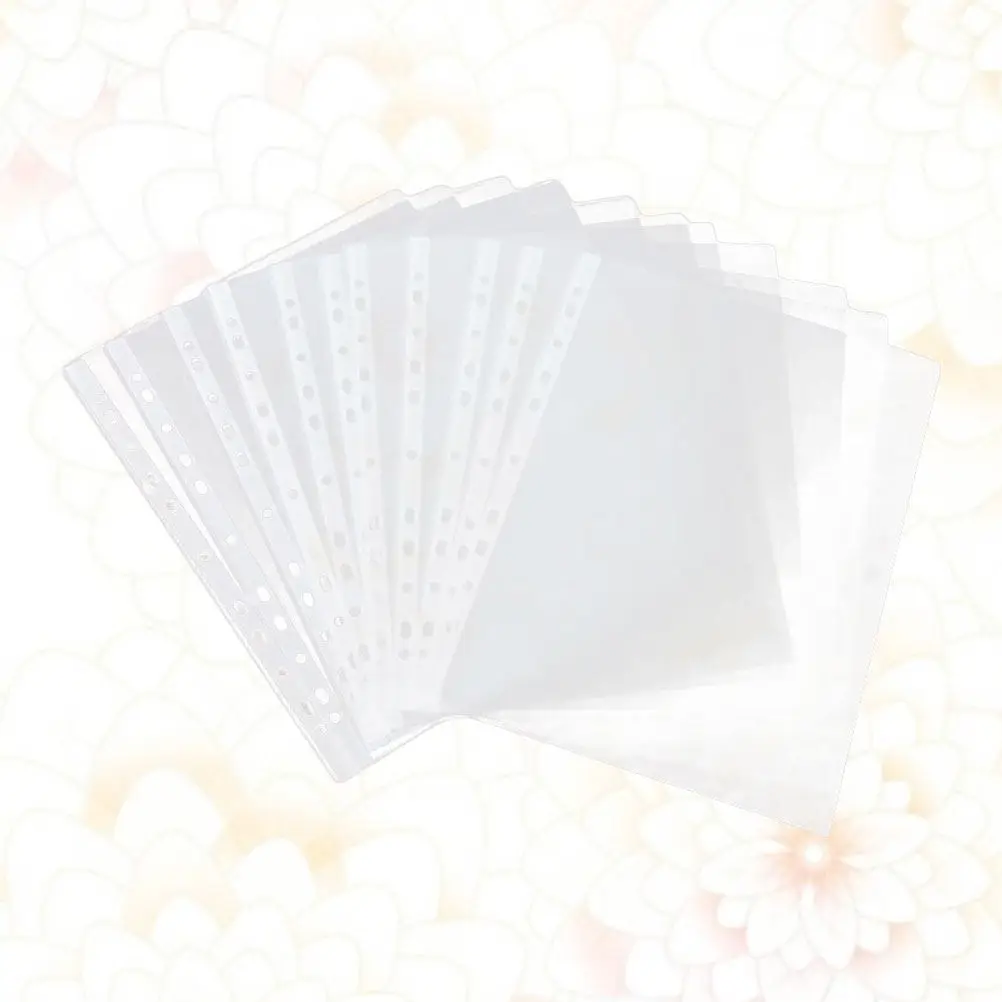 

100Pcs Clear A4 Sheet Protectors 11 Hole Loose Leaf Paper File Folder Covers for Documents Organizers Binders Thick Plastic