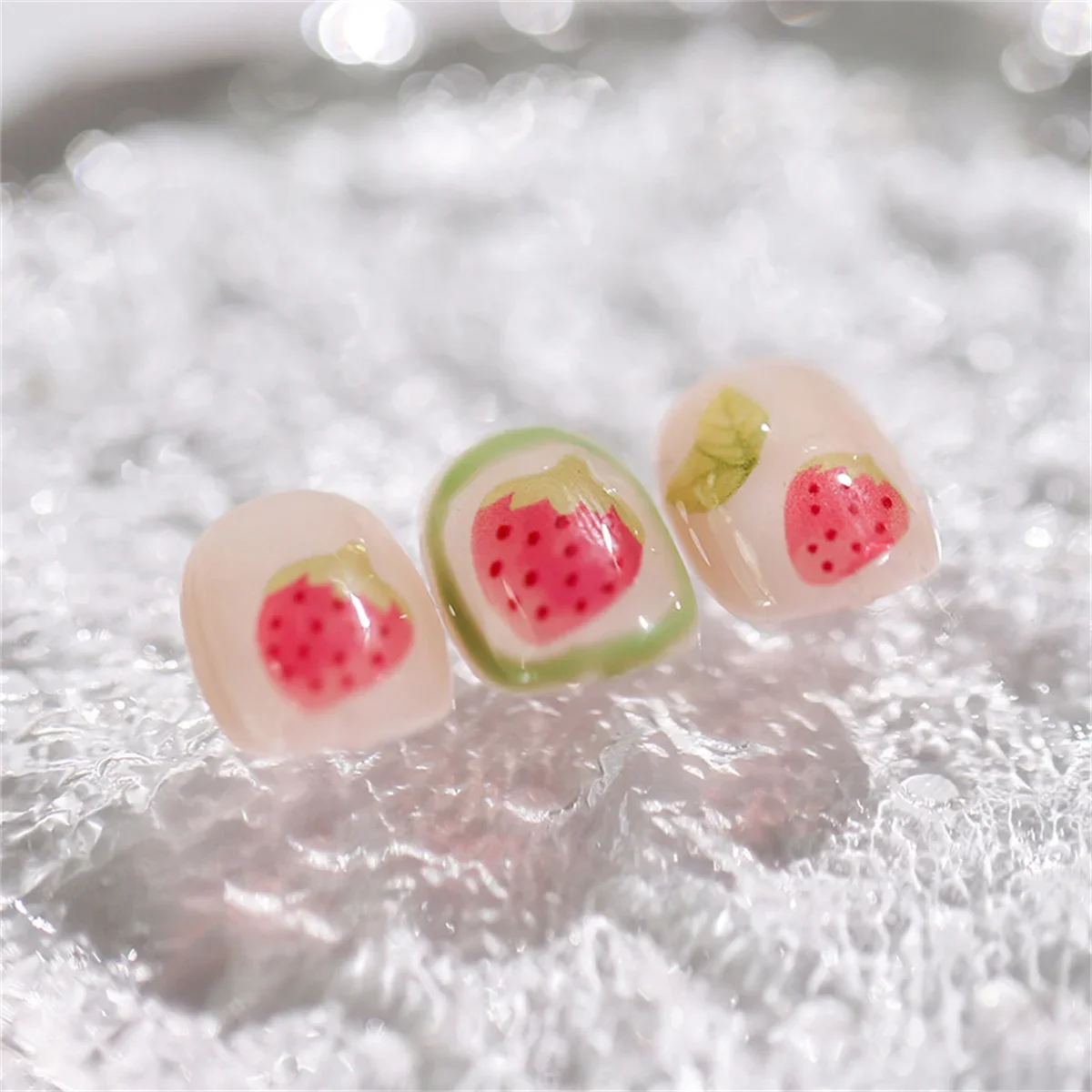 1pcs 5D Kawaii Jelly Strawberry Nail Art Stickers Fashion Cartoon Fruit Nail Transfer Slider Decals DIY Decorations Accessories