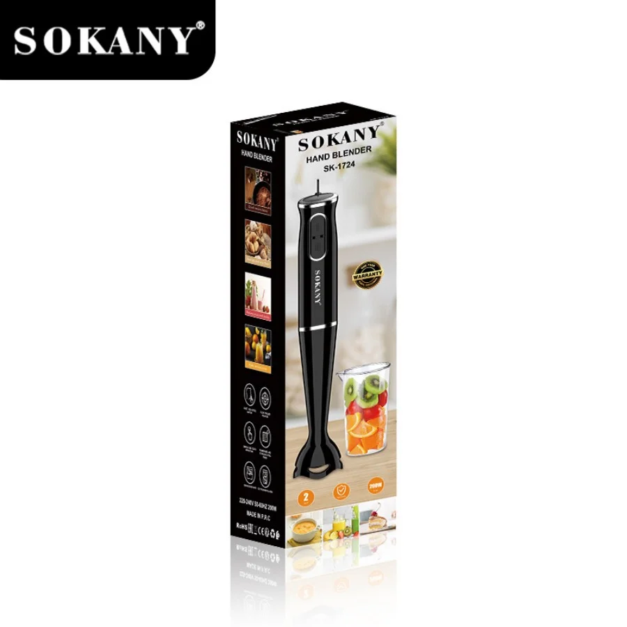 SOKANY1724 عصا الطبخ المنزلية، عصا التحريك الكهربائية، مضرب البيض المحمول متعدد الوظائف، عصارة