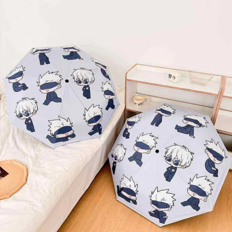 

Jujutsu Kaisen Gojo Satoru Doujin Peripheral Sun Umbrella Cute Sunshade And Sun Protection Fully Folding Automatic Umbrella Gift