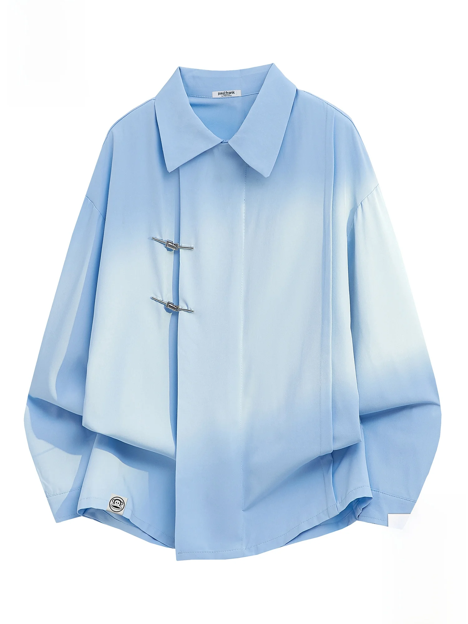 

PaulFrank Spring New Chinese Sle Long Sve Casual irt Men's High Design Sense Loose Fit Stand pe Polyester Fiber