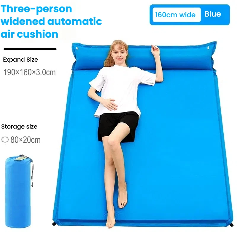 

Extra Thick Self Inflating Mattress 190x160cm Camping Bed 2 Person Comfortable Outdoor Sleeping Pad with Pillow and Carry Bag