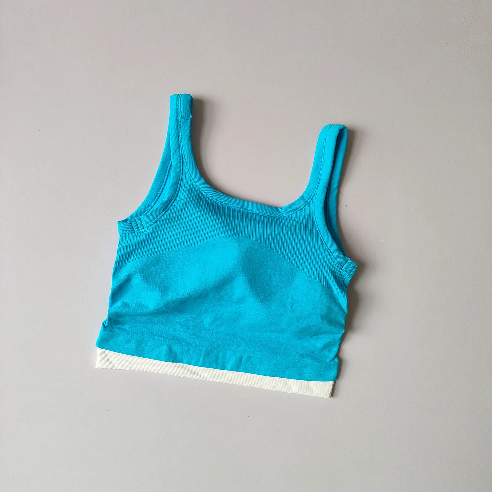 Kontrastfarbener Sport-BH mit quadratischem Ausschnitt, Fitness-Unterwäsche für Damen, Lauf- und Yoga-Weste zur Brustunterstützung für den Sommer – Detail 4