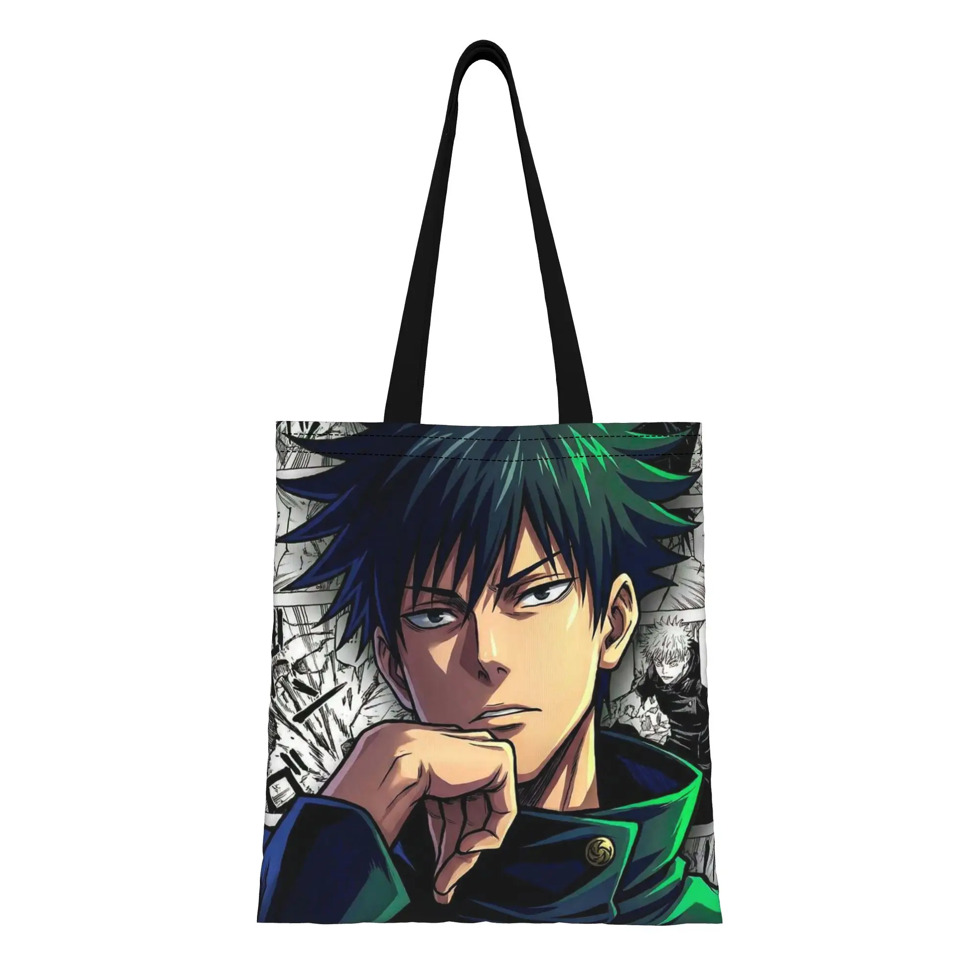 

Back to school season Megumi Fushiguro (15) Jujutsu Kaisen Canvas Tote Bag Perfect for Grocery Women's Top-Handle Bags
